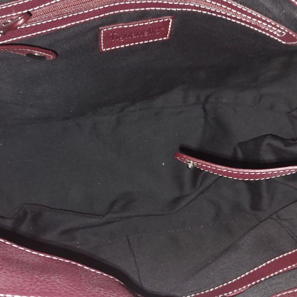 Tignanello leather deep reddish brown shoulder bag &  matching wallet - Picture 9 of 13